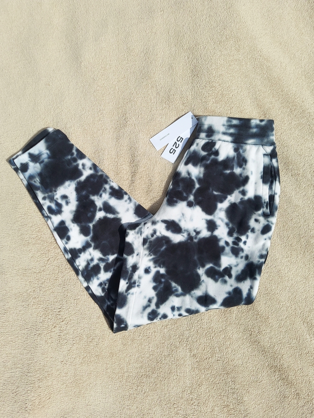 525 America Blue/Black & White Tie-Dye Cotton Joggers Womens Size XS NWT Cozy